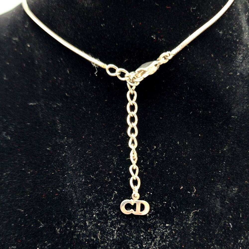 CHRISTIAN DIOR #2 Trotter Necklace Pink/Silver Tone Metal - Picture 6 of 9